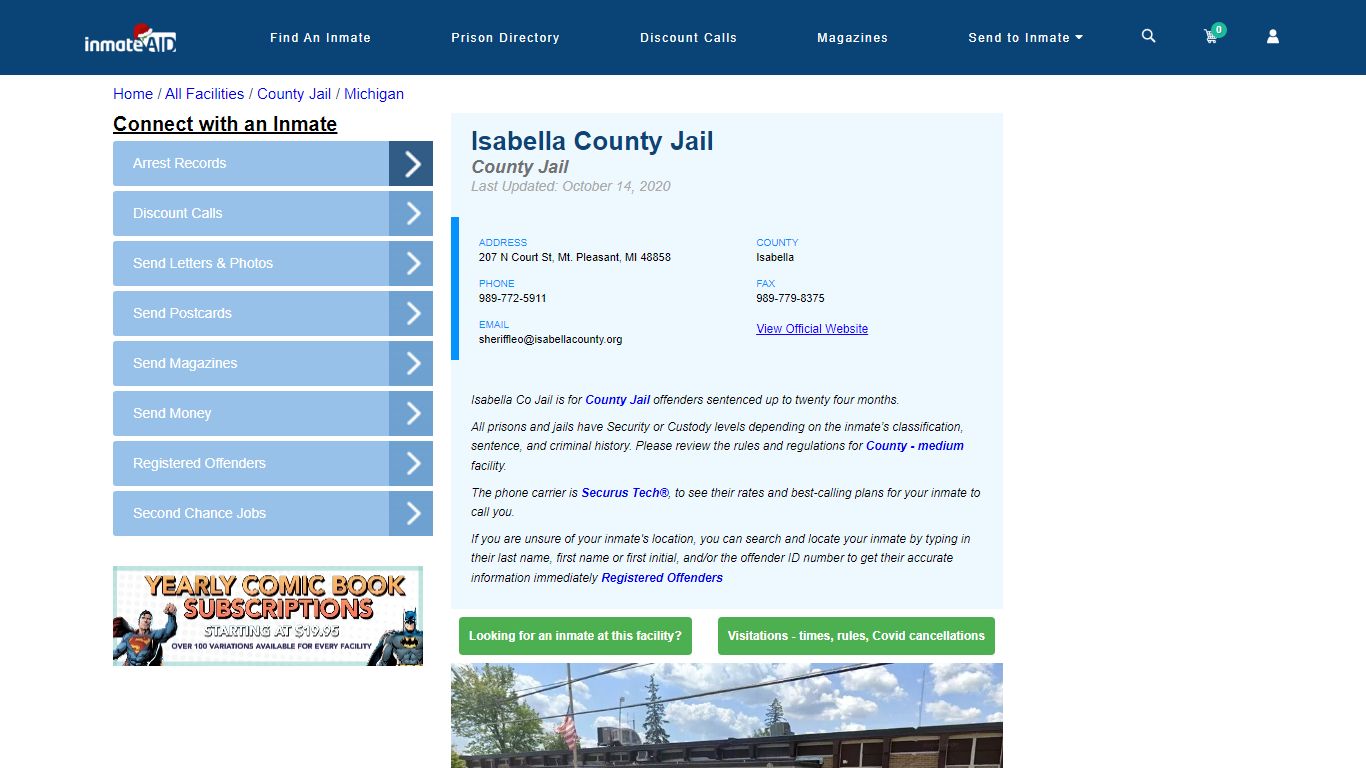 Isabella County Jail - Inmate Locator - Mt. Pleasant, MI