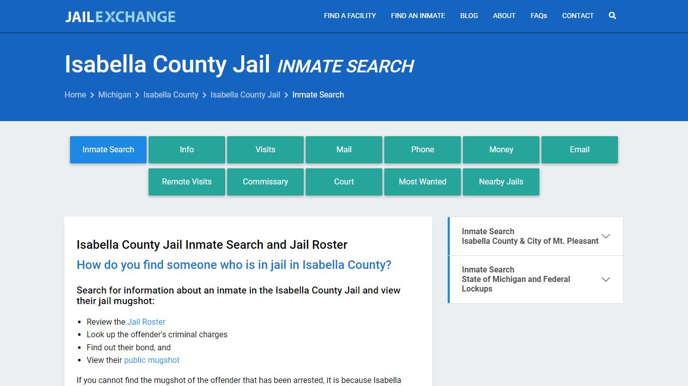 Inmate Search: Roster & Mugshots - Isabella County Jail, MI