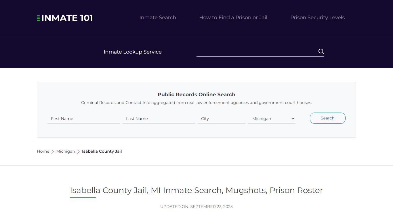 Isabella County Jail, MI Inmate Search, Mugshots, Prison Roster